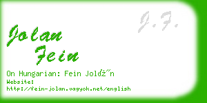 jolan fein business card